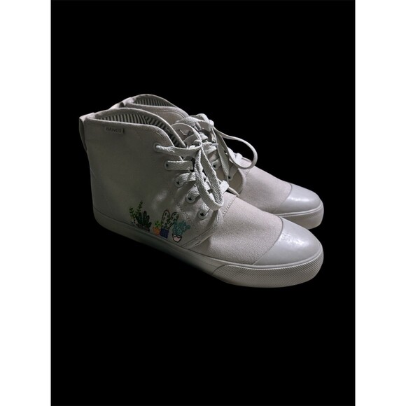 BANGS SHOES HIGH TOPS BEIGE LONDON FOG SUCCULENT/CACTUS   Unisex W8/M6.5 NWT - Picture 6 of 6